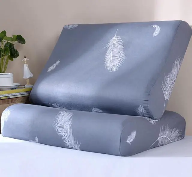 Alt view image 3 of 7 - Pillow Case for Cervical Neck Pillow - Standard Size Cotton Pillowcase with Zipper, Washable Breathable Pillow Cover for Contour Memory Foam Pillow - Grey Feather 23.6"x13.8" | Contour Neck Memory Foa