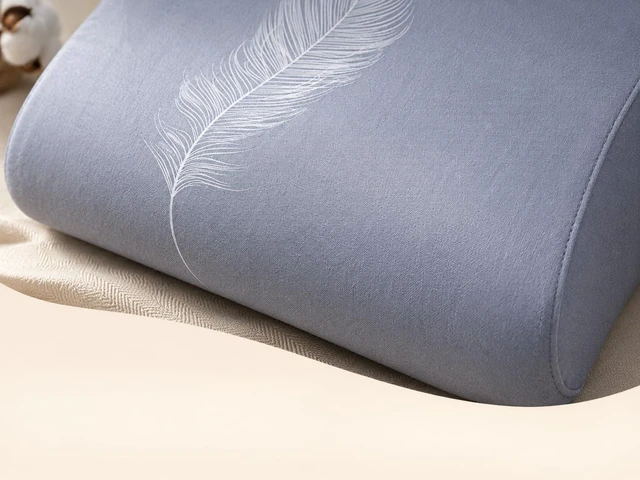 Alt view image 6 of 7 - Pillow Case for Cervical Neck Pillow - Standard Size Cotton Pillowcase with Zipper, Washable Breathable Pillow Cover for Contour Memory Foam Pillow - Grey Feather 23.6"x13.8" | Contour Neck Memory Foa