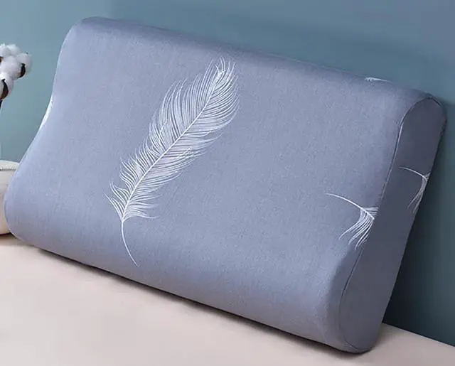 Alt view image 5 of 7 - Pillow Case for Cervical Neck Pillow - Standard Size Cotton Pillowcase with Zipper, Washable Breathable Pillow Cover for Contour Memory Foam Pillow - Grey Feather 23.6"x13.8" | Contour Neck Memory Foa