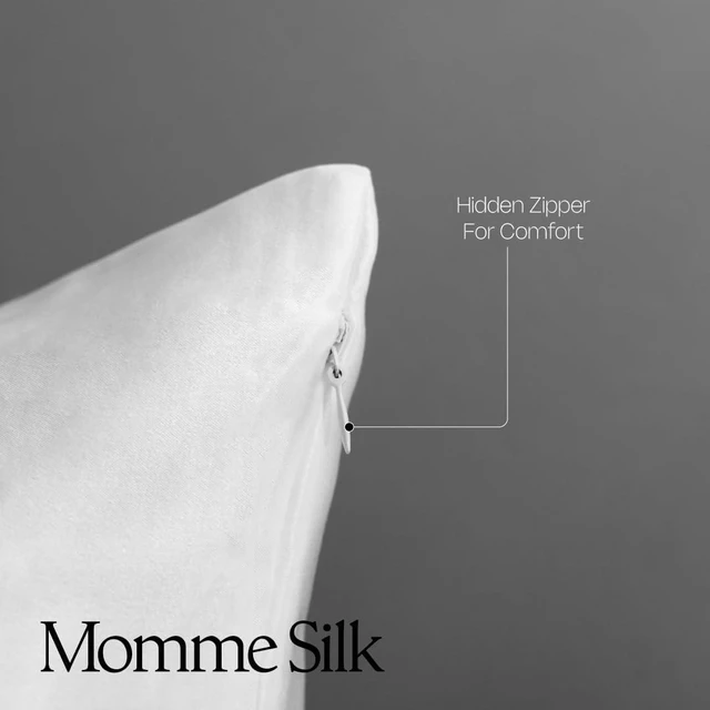 Alt view image 4 of 7 - Cleo Health & Beauty 100% Mulberry Silk Pillowcase for Hair and Skin Standard Size White Soft Smooth Anti Frizz Beauty Sleep Pillow Case with Hidden Zipper