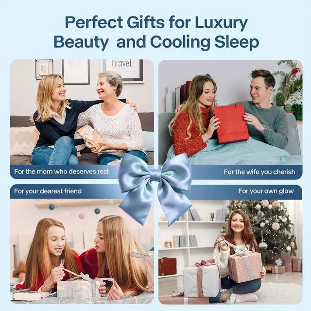 Alt view image 7 of 7 - Luxury Cooling Pillowcases Queen Size 2 Pack, Q-Max>0.4 Cool Touch for Hot Sleepers&Night Sweats Beauty Sleep Anti-Frizz, Softer Than Silk Pillowcover Oeko-TEX Certified Champagne