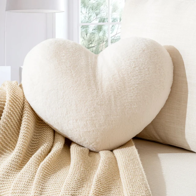 Main image of Heart Pillow,White Throw Pillows 12.8x9.8in