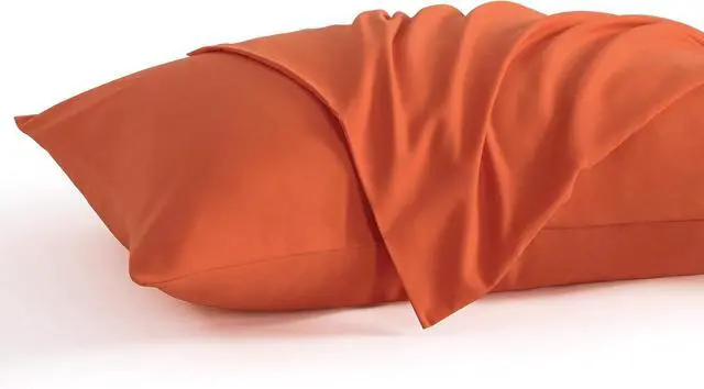 Main image of Queen Pillow Cases Set of 2, 2 Pack Brushed Microfiber 20x30 Pillow Cases, Soft, Wrinkle, Fade, Stain Resistant Brunt Orange Pillow Cases with Envelope Closure, 20x30 Inches, Brunt Orange