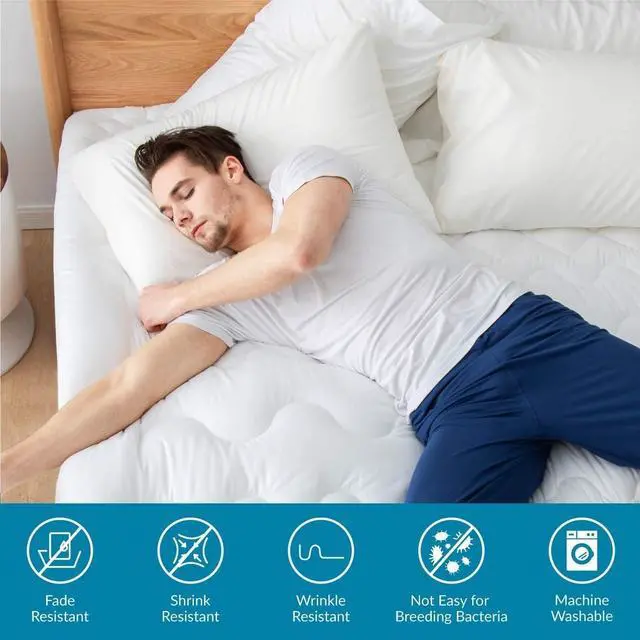 Alt view image 4 of 7 - Hotel Quality Premium Pillowcases King Size Set of 4 Cotton Pillows for Sleeping, Smooth & Silky Cozy Breathable Bed Pillow Covers Machine Washable in White Stripe