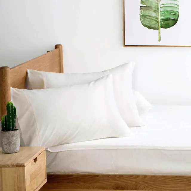 Alt view image 6 of 7 - Hotel Quality Premium Pillowcases King Size Set of 4 Cotton Pillows for Sleeping, Smooth & Silky Cozy Breathable Bed Pillow Covers Machine Washable in White Stripe