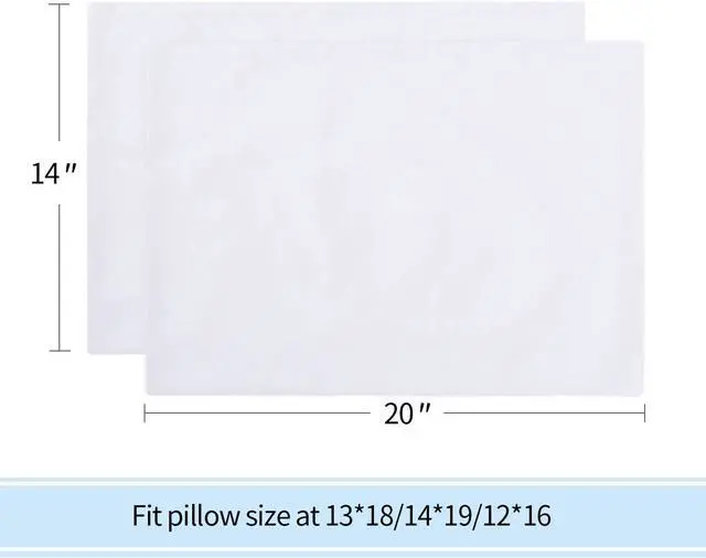 Main image of 100% Cotton Toddler Pillowcase/Travel Pillowcase Pack of 2 Set 14x20 Inches with Envelope Closure - Hypoallergenic, Soft & Breathable Kid Pillow Case Cover Solid White