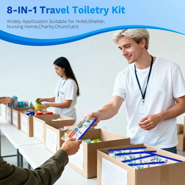 Alt view image 3 of 7 - Personal Hygiene Kit Bulk,5 Pack Yellow Basic Travel Toiletry Set