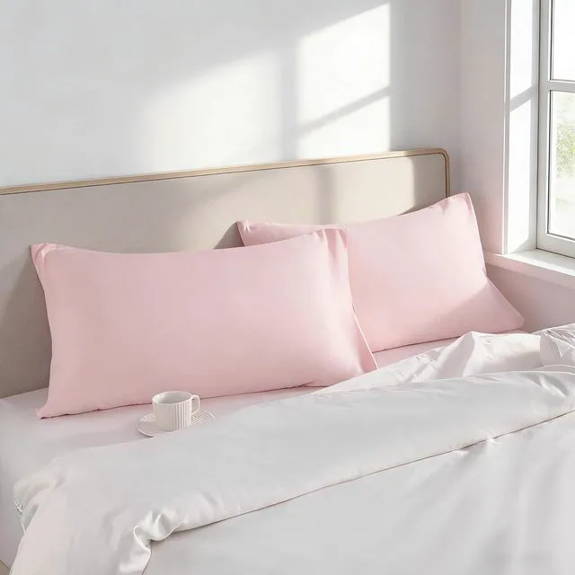 Alt view image 2 of 6 - King Pillow Cases, 2 Pack, 20x36 in, Microfiber, Light Pink