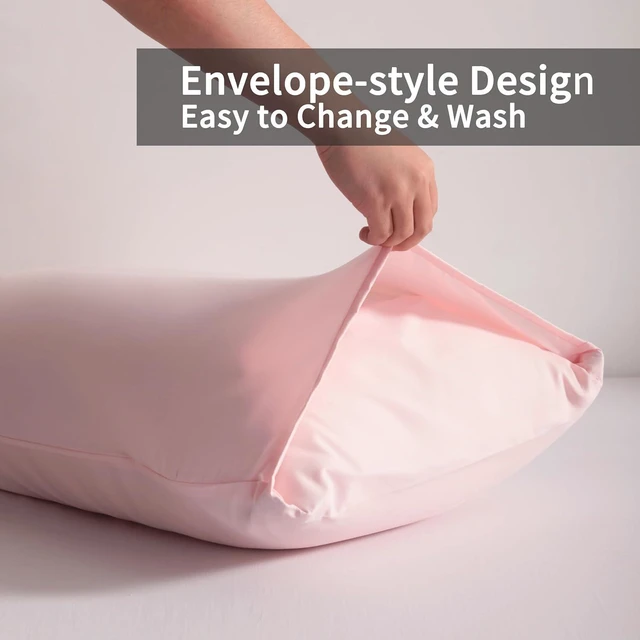 Alt view image 4 of 6 - King Pillow Cases, 2 Pack, 20x36 in, Microfiber, Light Pink