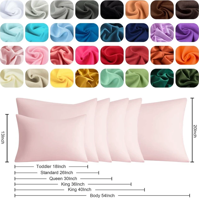 Alt view image 6 of 6 - King Pillow Cases, 2 Pack, 20x36 in, Microfiber, Light Pink