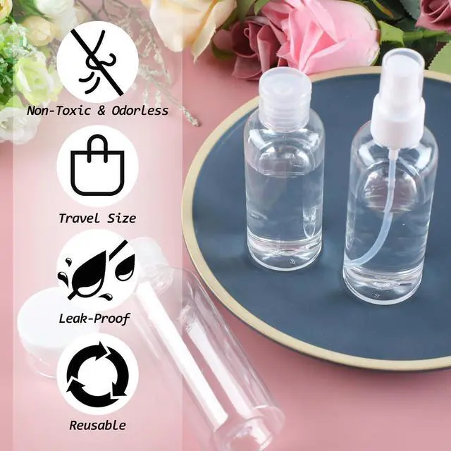Alt view image 7 of 7 - 8Pcs Travel Bottles Set, TSA Approved Travel Size Toiletries, Reusable Leak Proof Cosmetic Containers for Shampoo, Conditioner, Cream -Women Men Travel Essentials