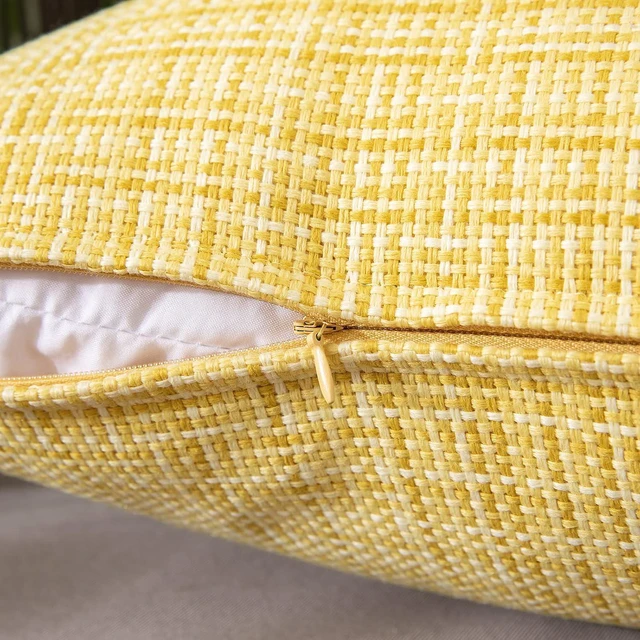 Alt view image 4 of 6 - Outdoor Waterproof Pillow Covers Pack of 2 18x18 Inch Yellow