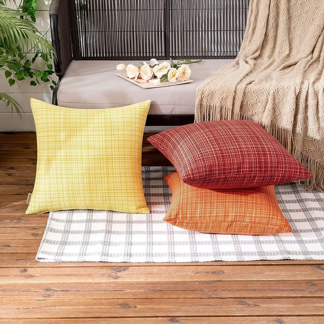 Alt view image 5 of 6 - Outdoor Waterproof Pillow Covers Pack of 2 18x18 Inch Yellow