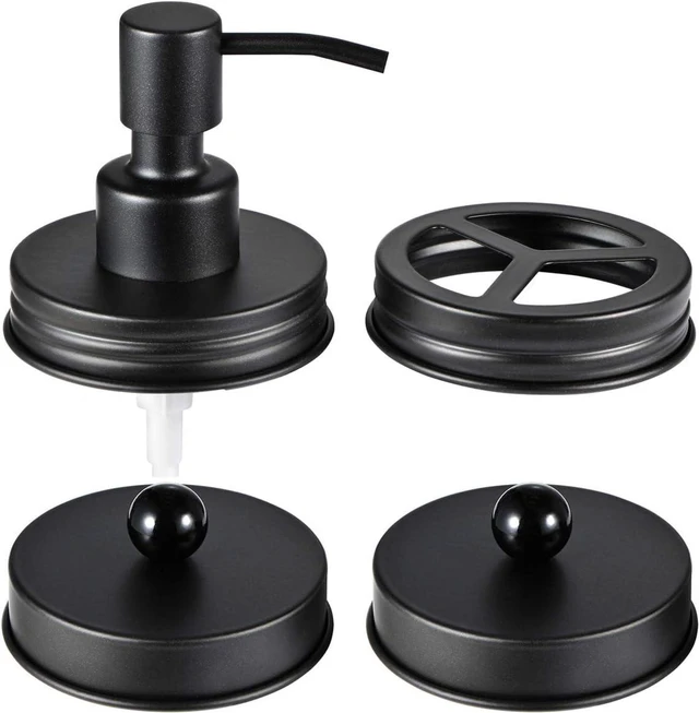 Main image of Mason Jar Bathroom Accessories Lids Set (4pcs)