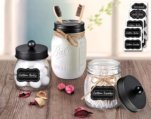 Alt view image 7 of 7 - Mason Jar Bathroom Accessories Lids Set (4pcs)