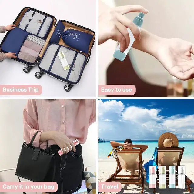 Alt view image 6 of 6 - 30ml 4-Pack Travel Bottles for Toiletry, Portable Refillable SA/PP Plastic Vacuum Cosmetic Containers