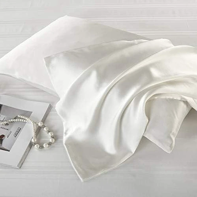 Alt view image 2 of 5 - Luxury Satin Pillow Case 2 Pack Pillowcase for Hair and Skin Satin Pillow Covers with Zipper Closure (Queen(20"x30"), Ivory)