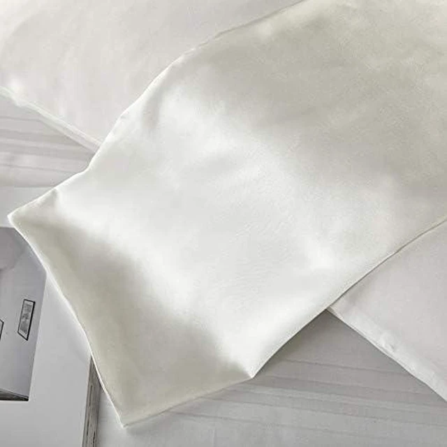 Alt view image 4 of 5 - Luxury Satin Pillow Case 2 Pack Pillowcase for Hair and Skin Satin Pillow Covers with Zipper Closure (Queen(20"x30"), Ivory)