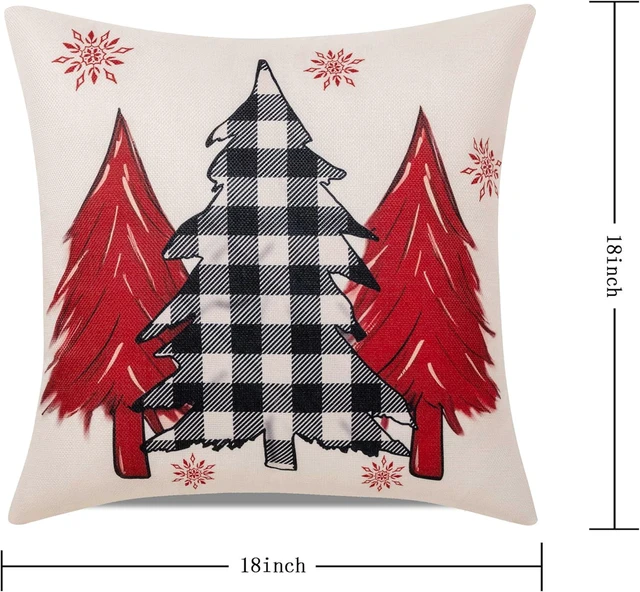 Alt view image 2 of 6 - Red Christmas Decorations-Throw Pillow Covers 18x18 in Set of 4,Decorative Joy Snowflake Pillow Case for Couch Sofa Winter Holiday Indoor Outdoor Home Red White Xams Decorations