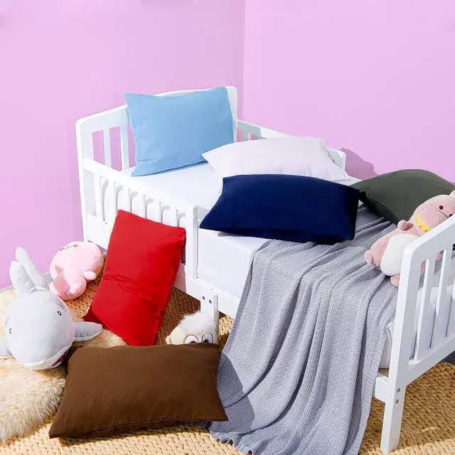 Alt view image 4 of 7 - Microfiber Toddler Pillowcases with Envelope Closure, 2 Pack 100% Brushed Microfiber Super Soft Travel Kids Nursery Pillow Cases, 14"x20" Fits Pillows Sized 12"x16" 13"x18" 14"x19", Navy Blue