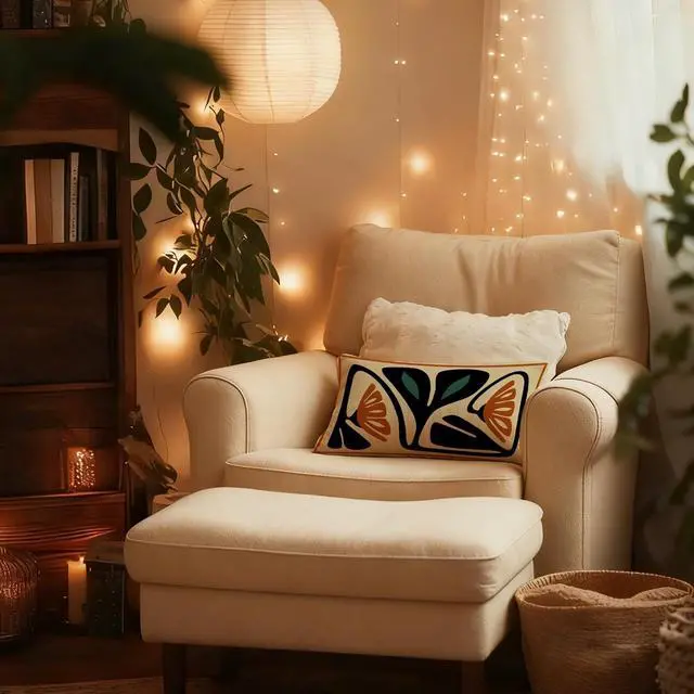 Alt view image 6 of 6 - Groovy 70s Retro Boho Burnt Orange and Teal Abstract Floral Pillow Covers 12x20, Mid Century Modern Botanical Flower Decorative Throw Pillow Covers Pillowcases for Living Room Home Bedroom