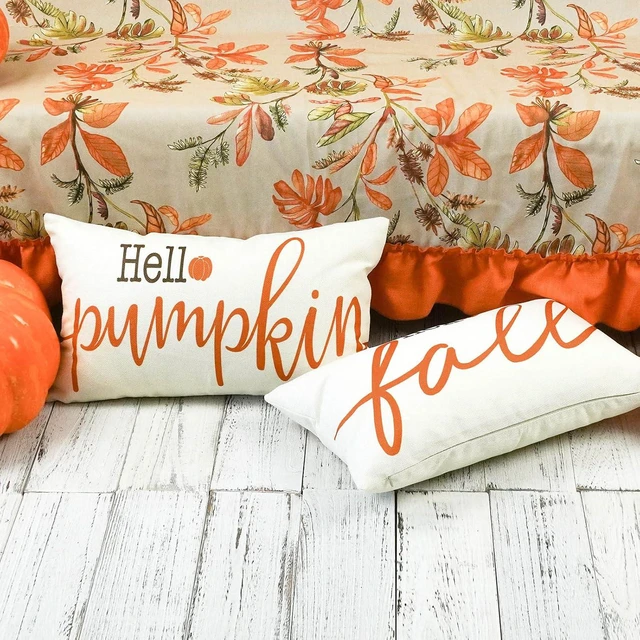 Alt view image 3 of 6 - Hello Fall Hello Pumpkins Pillow Covers 12x20 Inch Set of 2