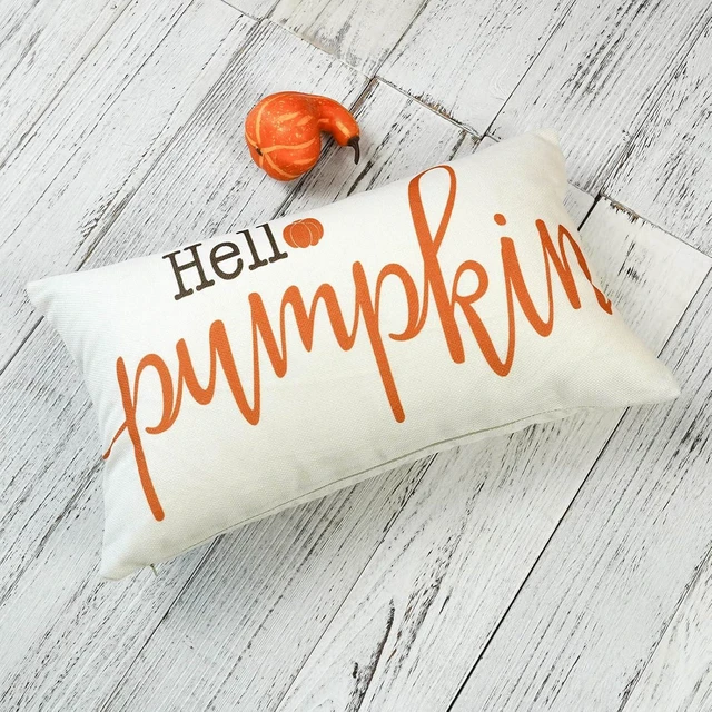 Alt view image 4 of 6 - Hello Fall Hello Pumpkins Pillow Covers 12x20 Inch Set of 2