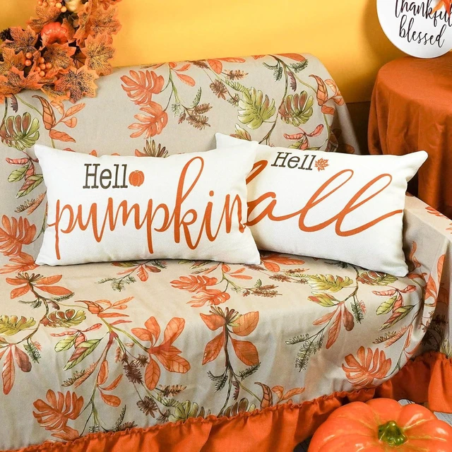 Alt view image 5 of 6 - Hello Fall Hello Pumpkins Pillow Covers 12x20 Inch Set of 2
