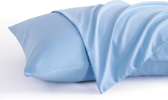 Main image of King Pillow Cases Set of 2, 2 Pack Brushed Microfiber 20x36 Pillow Cases, Soft, Wrinkle, Fade, Stain Resistant Sky Blue Pillow Cases with Envelope Closure, 20x36 Inches, Sky Blue