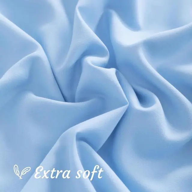 Alt view image 7 of 7 - King Pillow Cases Set of 2, 2 Pack Brushed Microfiber 20x36 Pillow Cases, Soft, Wrinkle, Fade, Stain Resistant Sky Blue Pillow Cases with Envelope Closure, 20x36 Inches, Sky Blue