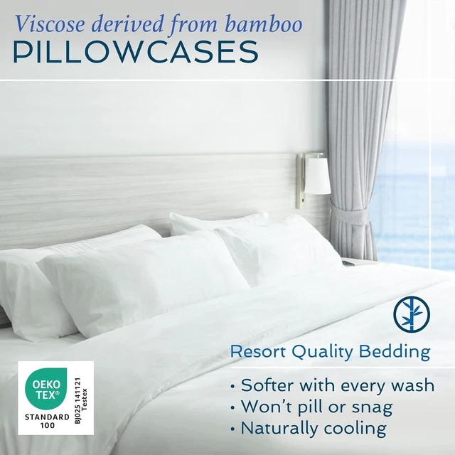 Alt view image 6 of 7 - Soft Pillowcases Set of 2, Silky Soft Pillow Cases for Hair and Skin, Breathable Luxury Bed Pillow Covers with Envelope Closure, Queen/King Size