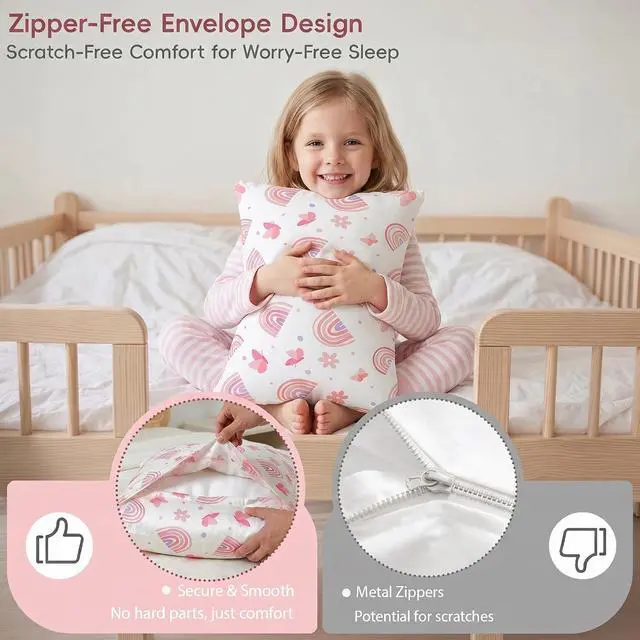Alt view image 4 of 6 - Cooling Pillowcases for Toddlers Kids, 2-Pack Ultra Breathable Bed Pillow Case All Seasons with Envelope Closure, Soft & Quick Sweat Releasing Pillow Covers for Boys & Girls, 13x18 Inch