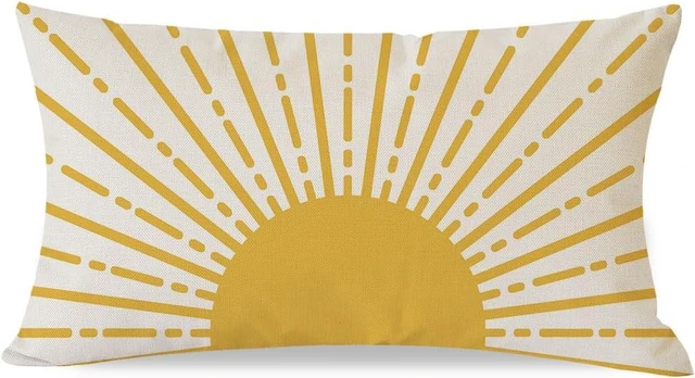 Main image of Sunshine Sun Throw Pillow Cover 12x20 Inch, Yellow