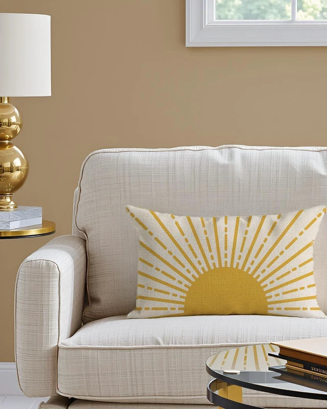 Alt view image 3 of 7 - Sunshine Sun Throw Pillow Cover 12x20 Inch, Yellow