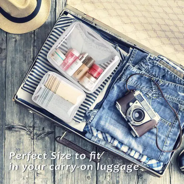Alt view image 4 of 6 - 3pcs Crystal Clear Cosmetic Bags TSA Approved Travel Makeup Toiletry Bag