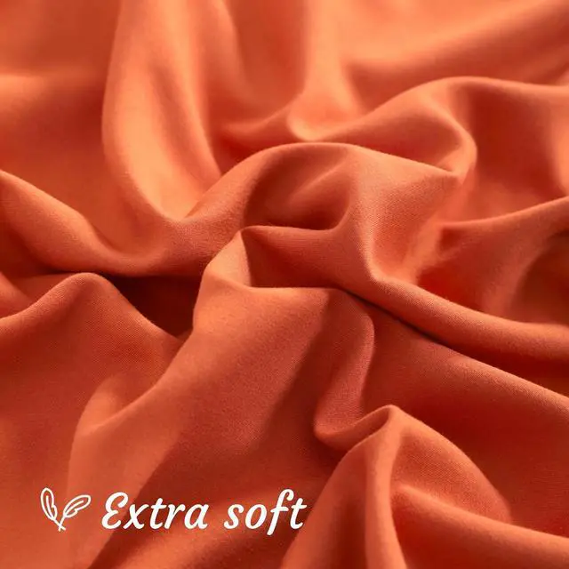 Alt view image 5 of 7 - Queen Pillow Cases Set of 2, 2 Pack Brushed Microfiber 20x30 Pillow Cases, Soft, Wrinkle, Fade, Stain Resistant Brunt Orange Pillow Cases with Envelope Closure, 20x30 Inches, Brunt Orange