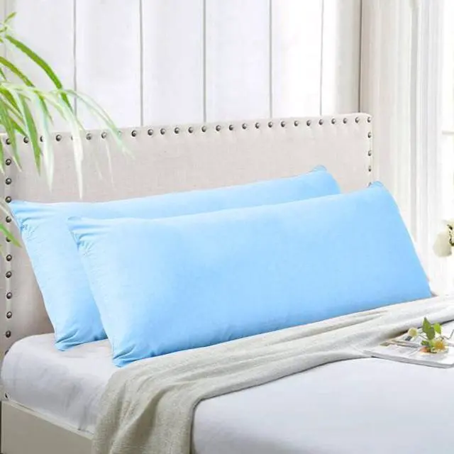 Main image of Body Pillow Covers Pack of 2, 21" x 54", Ultra Soft Brushed Microfiber, Breathable & Cozy Body Pillowcases with Zipper Closure (Light Blue)