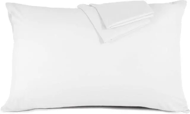 Main image of Youth Pillowcase Cover 16"x22" - 100% Egyptian Cotton 500 Thread Count Toddler Pillowcase for Boys, Girls, Kids Pillow Cover for Little Sleepy Head Pillows - Smart Zipper Closure 1 Piece White