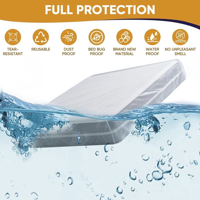 Alt view image 2 of 7 - Queen Mattress Bags for Moving and Disposal Waterproof Plastic Queen Mattress Cover for Moving Product