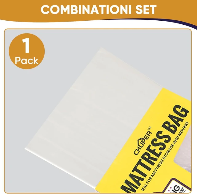 Alt view image 7 of 7 - Queen Mattress Bags for Moving and Disposal Waterproof Plastic Queen Mattress Cover for Moving Product