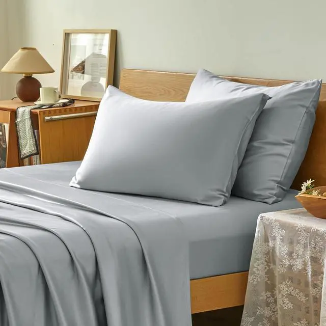 Alt view image 2 of 7 - Cooling Body Pillow Case, 100% Rayon Derived from Bamboo Body Pillow Cover for Hot Sleepers, Breathable & Silky Soft Pillowcase with Envelope Closure (Light Gray, 20x54 Inch)