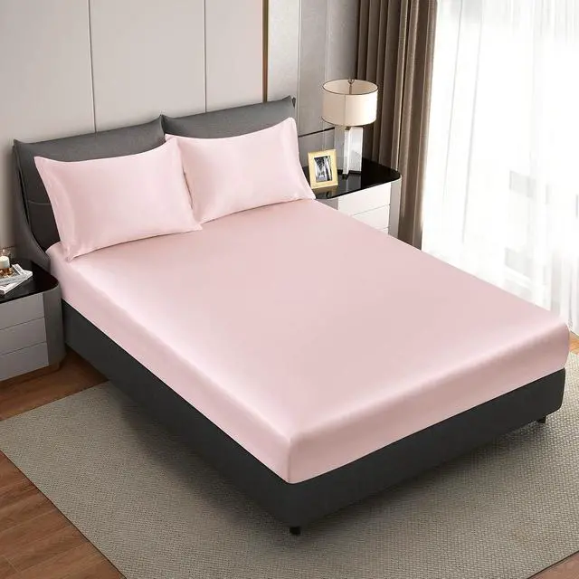 Alt view image 3 of 7 - Blush Pink Satin Pillowcase Standard Set of 2 with Envelope ClosureBlush Pink Silk Pillowcase for Hair and Skin (20x26)