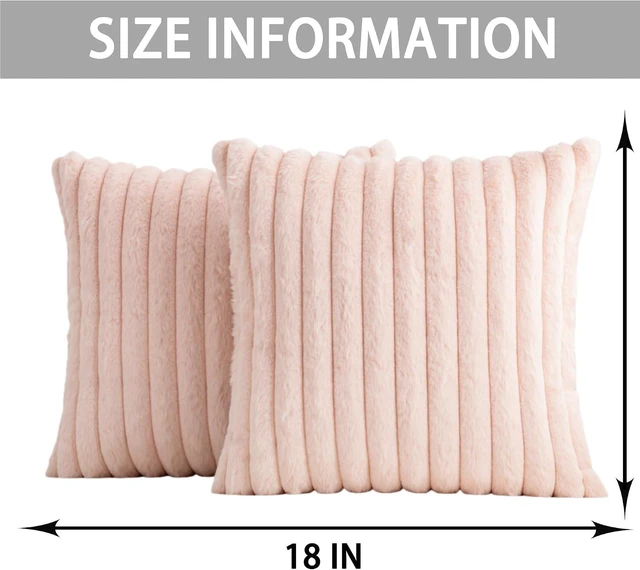 Alt view image 4 of 7 - Pack of 2 Faux Fur Christmas Throw Pillow Covers 18x18 Inch, Light Pink