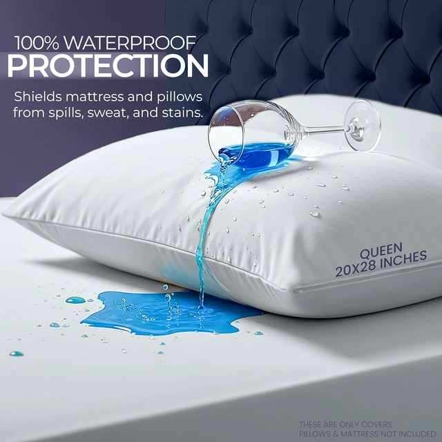Alt view image 4 of 7 - 100% Waterproof Mattress Protector Set with +1 Pillow Case, Twin Size