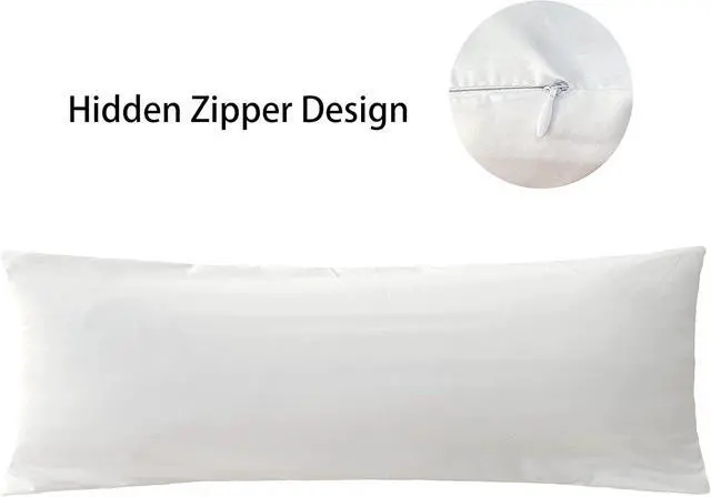 Alt view image 3 of 6 - Soft Brushed Microfiber Fabric Zipper Pillow Case, Cozy and Lightweight, Easy Care, White, Body, 20" x 60"