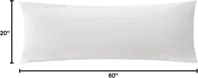 Alt view image 6 of 6 - Soft Brushed Microfiber Fabric Zipper Pillow Case, Cozy and Lightweight, Easy Care, White, Body, 20" x 60"