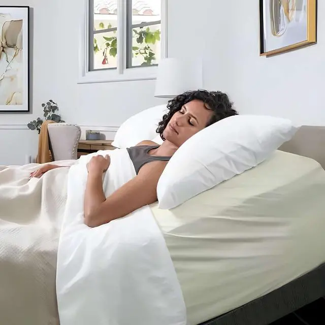 Alt view image 6 of 7 - Zipper Fitted Sheet RV (48 x 75) 12" Deep Pocket Microfiber, Ivory