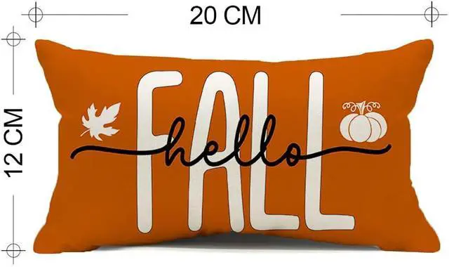 Alt view image 2 of 6 - Hello Fall Pillow Covers 12x20,Hello Pumpkin Autumn Decorations Pillow Covers Outdoor Pillows Decorative for Fall Decor(Orange,12''x20'')