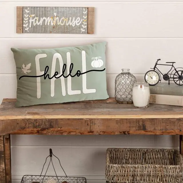 Alt view image 5 of 6 - Hello Fall Pillow Covers 12x20,Hello Pumpkin Autumn Decorations Pillow Covers Outdoor Pillows Decorative for Fall Decor(Orange,12''x20'')