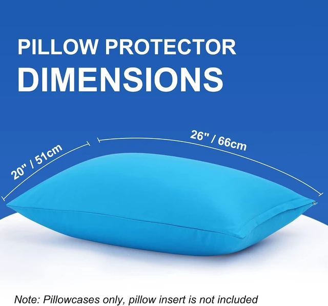 Alt view image 7 of 7 - Pillowcases Weave from 100% Egyptian Cotton, Breathable Soft Pillow Cases with Zipper Closure, 2 Pcs Blue Pillow Covers Standard Size - 20"x26"